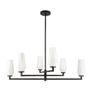 Krysta 35-in Matte Black/Opal Glass 6 Lights Chandelier - CH424135MBOP
