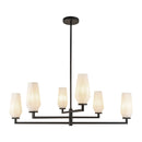 Krysta 35-in Matte Black/Opal Glass 6 Lights Chandelier - CH424135MBOP