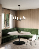 Krysta 35-in Matte Black/Opal Glass 6 Lights Chandelier - CH424135MBOP