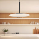 Kyoto 17-in Black/Glossy Opal Glass LED Pendant - PD37018-BK/GO-3WCCT-UNV