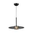 Kyoto 17-in Black/Smoked Glass LED Pendant - PD37018-BK/SM-3WCCT-UNV