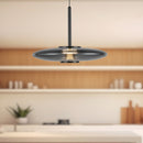 Kyoto 17-in Black/Smoked Glass LED Pendant - PD37018-BK/SM-3WCCT-UNV