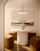 Kyoto 17-in Vintage Brass/Glossy Opal Glass LED Pendant - PD37018-VB/GO-3WCCT-UNV