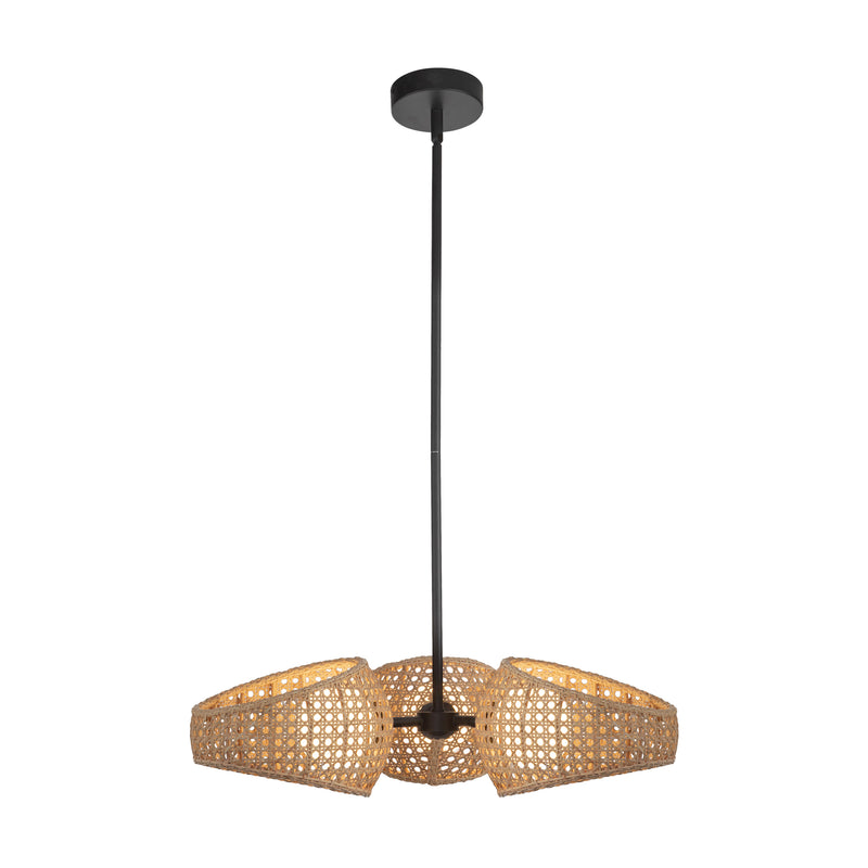Lanai 3 Head Black/Opal Glass LED Chandelier - CH20625-BK/OP-UNV