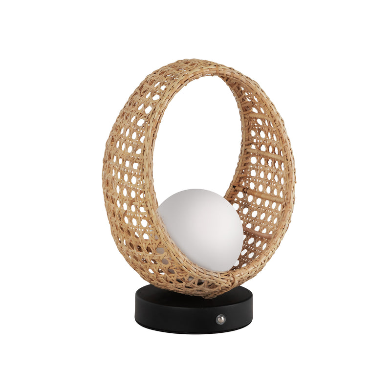 Lanai 10-in Black/Opal Glass LED Table Lamp - TL20610-BK/OP