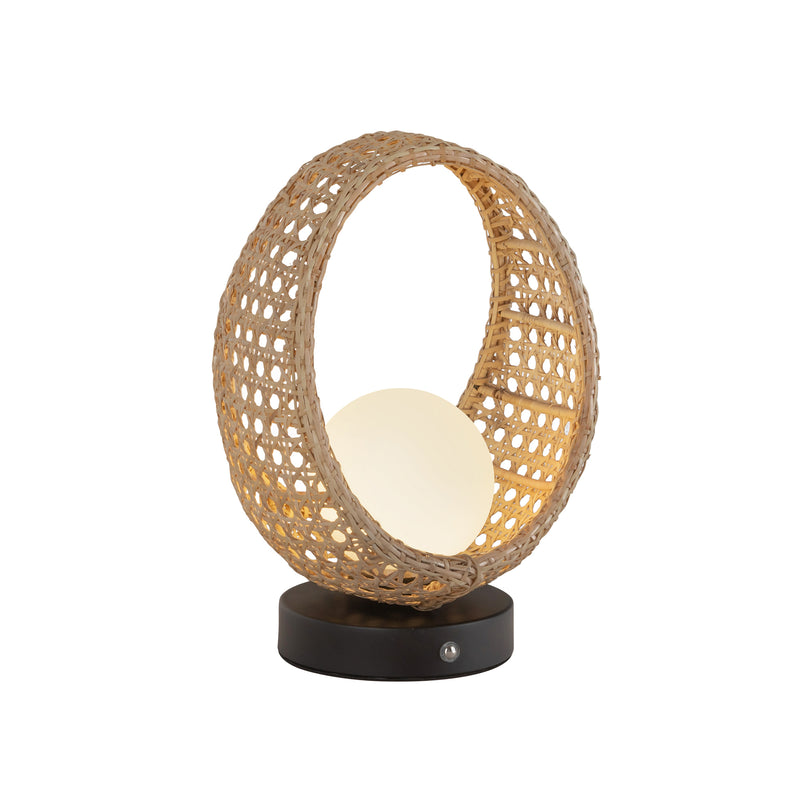 Lanai 10-in Black/Opal Glass LED Table Lamp - TL20610-BK/OP