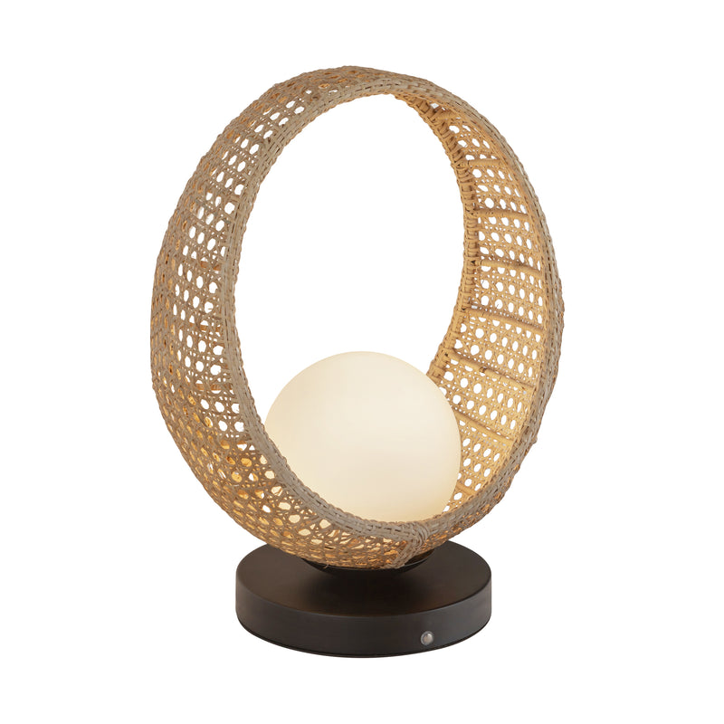 Lanai 16-in Black/Opal Glass LED Table Lamp - TL20616-BK/OP