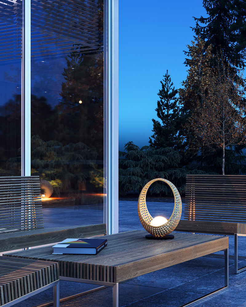Lanai 16-in Black/Opal Glass LED Table Lamp - TL20616-BK/OP
