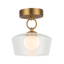 Leota 8-in Brushed Gold/Clear Glass LED Semi-Flush Mount - SF443308BGCL-UNV