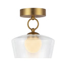 Leota 8-in Brushed Gold/Clear Glass LED Semi-Flush Mount - SF443308BGCL-UNV
