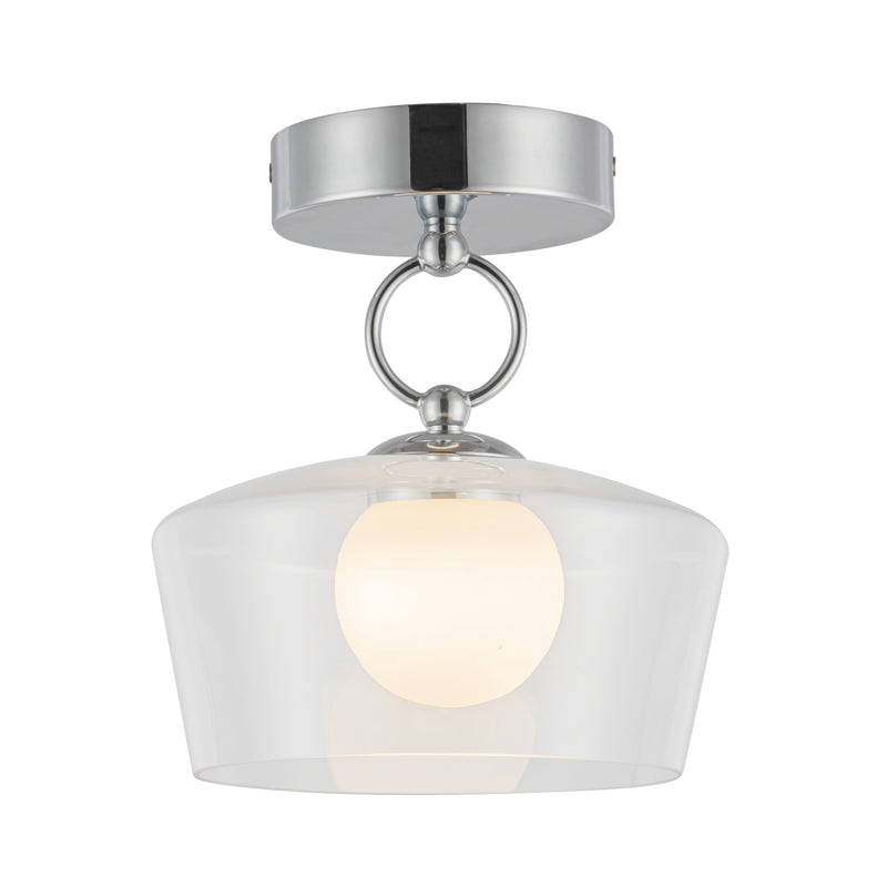 Leota 8-in Chrome/Clear Glass LED Semi-Flush Mount - SF443308CHCL-UNV