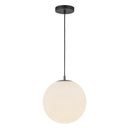 Marco 12-in Black/Opal Glass LED Pendant - PD43212-BK/OP-5CCT-UNV