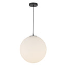 Marco 16-in Black/Opal Glass LED Pendant - PD43216-BK/OP-5CCT-UNV