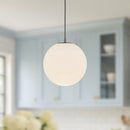 Marco 12-in,196-in Black/Opal Glass LED Pendant - PD43612-BK/OP-5CCT-UNV
