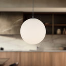 Marco 16-in,196-in Black/Opal Glass LED Pendant - PD43616-BK/OP-5CCT-UNV
