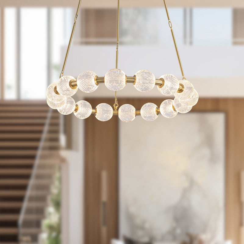 Marni 32-in Natural Brass LED Chandelier - CH321032NB-UNV-010