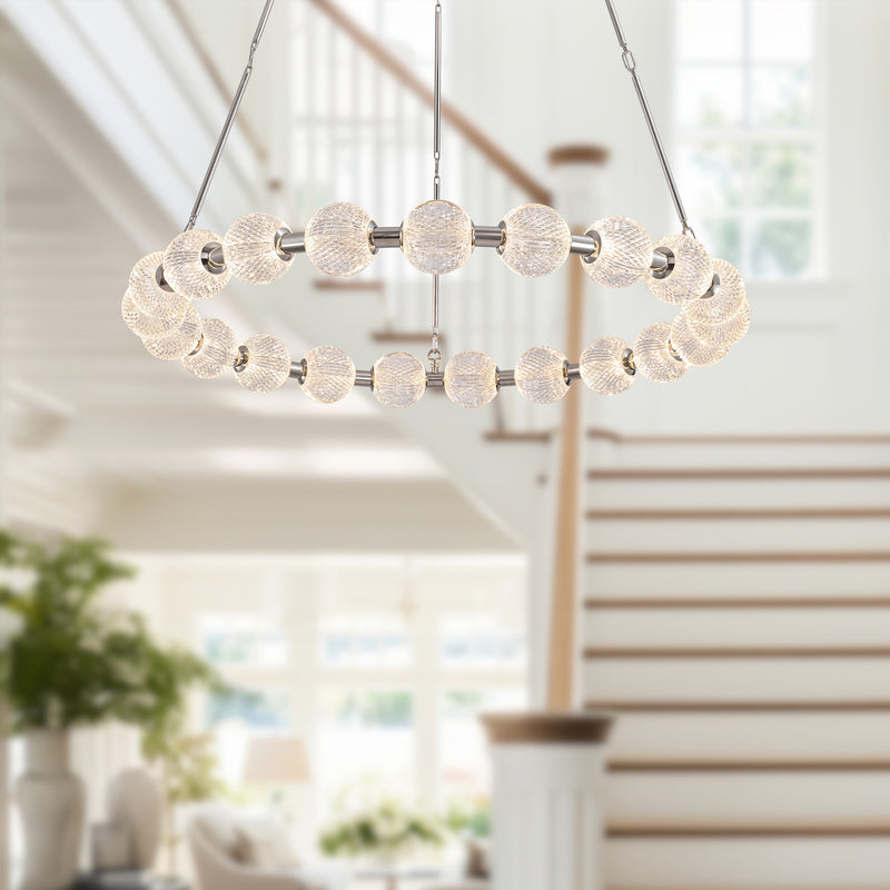 Marni 41-in Polished Nickel LED Chandelier - CH321041PN-UNV-010