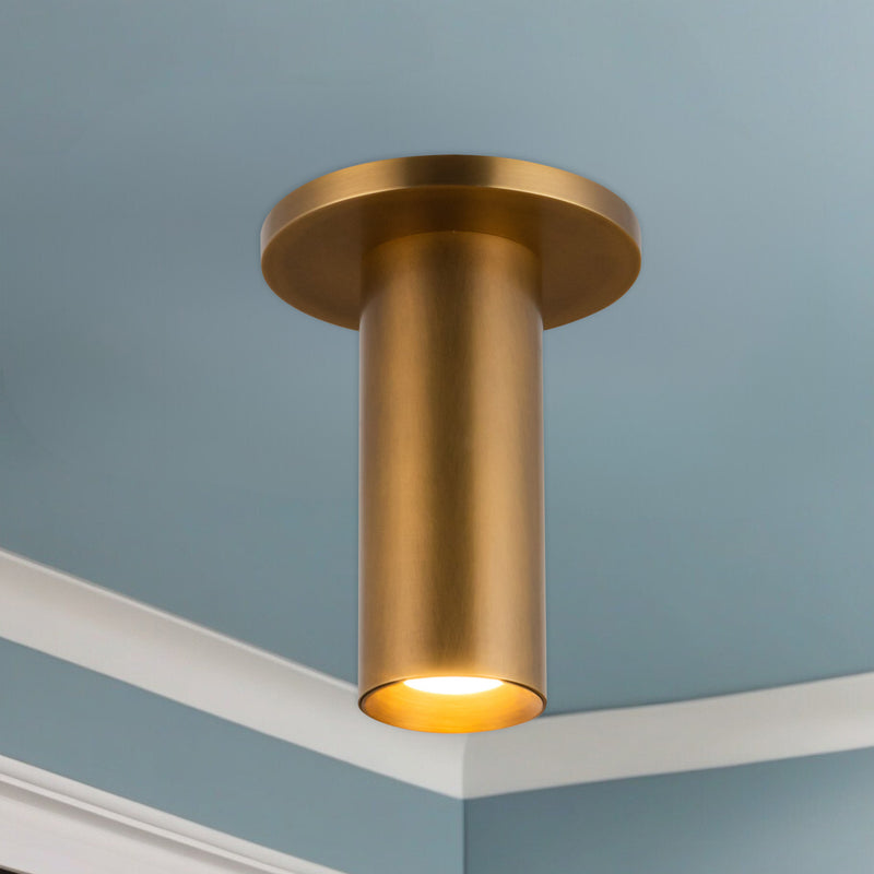 Mason 6-in Vintage Brass LED Semi-Flush Mount - SF90406-VB-UNV