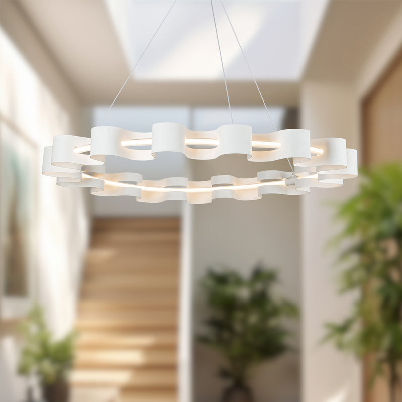 Nami 32-in Antique White LED Chandelier - CH18035-AW