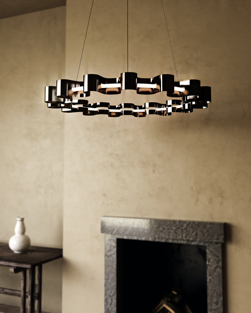 Nami 32-in Gloss Black LED Chandelier - CH18035-GBK