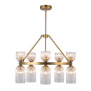 Nelly 26-in Brushed Gold/Clear Ribbed Glass Socket Chandelier - CH442626BGCR
