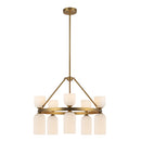 Nelly 26-in Brushed Gold/Glossy Ribbed Opal Glass Socket Chandelier - CH442626BGGR