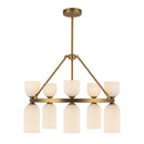 Nelly 26-in Brushed Gold/Glossy Ribbed Opal Glass Socket Chandelier - CH442626BGGR