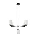 Nola 31-in Black/Glossy Opal Glass 5 Lights Chandelier - CH57731-BK/GO