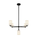 Nola 31-in Black/Glossy Opal Glass 5 Lights Chandelier - CH57731-BK/GO