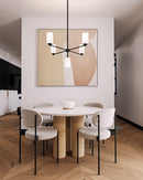 Nola 31-in Black/Glossy Opal Glass 5 Lights Chandelier - CH57731-BK/GO