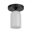 Nola 4-in Black/Glossy Opal Glass 1 Light Semi-Flush - SF57704-BK/GO