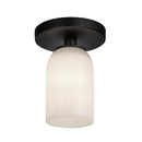 Nola 4-in Black/Glossy Opal Glass 1 Light Semi-Flush - SF57704-BK/GO