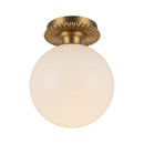 Otis 8-in Brushed Gold/Glossy Opal Glass Socket Semi-Flush Mount - SF430108BGGO