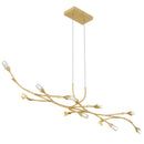 Cora Linear chandelier 12 led lights gold lea - PCCOR1250GFL