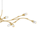 Cora Linear chandelier 12 led lights gold lea - PCCOR1250GFL