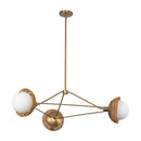 Perth 40-in Brushed Gold/Opal Glass 3 Lights Chandelier - CH490340BGOP