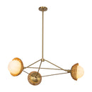 Perth 40-in Brushed Gold/Opal Glass 3 Lights Chandelier - CH490340BGOP