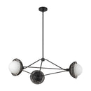 Perth 40-in Matte Black/Opal Glass 3 Lights Chandelier - CH490340MBOP