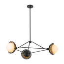 Perth 40-in Matte Black/Opal Glass 3 Lights Chandelier - CH490340MBOP