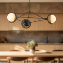 Perth 40-in Matte Black/Opal Glass 3 Lights Chandelier - CH490340MBOP