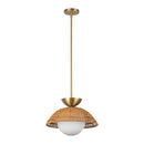 Perth 14-in Brushed Gold/Opal Glass 1 Light Pendant - PD490114BGOP