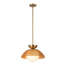 Perth 14-in Brushed Gold/Opal Glass 1 Light Pendant - PD490114BGOP