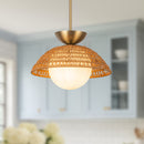 Perth 14-in Brushed Gold/Opal Glass 1 Light Pendant - PD490114BGOP