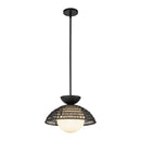 Perth 14-in Matte Black/Opal Glass 1 Light Pendant - PD490114MBOP