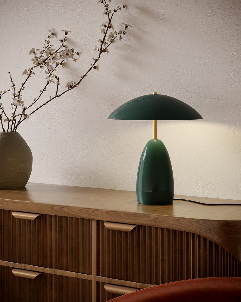 Poppy 12-in Pine Green LED Table Lamp - TL437012PGN