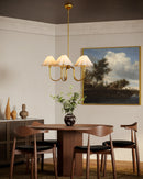 Rosemary 31-in Brushed Gold/Folded White Socket Chandelier - CH610530BGFW