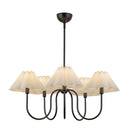 Rosemary 31-in Matte Black/Folded White Socket Chandelier - CH610530MBFW