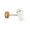 CILINDRO - Aged Gold Brass & White wall  light - S17711AGWH