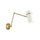 CILINDRO - Aged Gold Brass & White wall  light - S17721AGWH