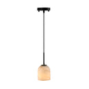 Crema 1 Light Pendant, Black, Brushed Brass with Alabaster style glass - SC13371BB